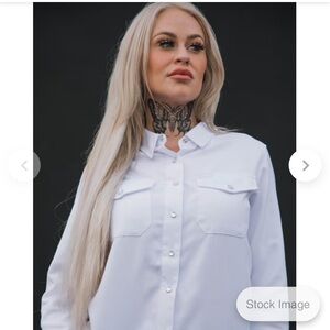 DIXXON The Inlaw White Button Down Flannel Woman’s medium